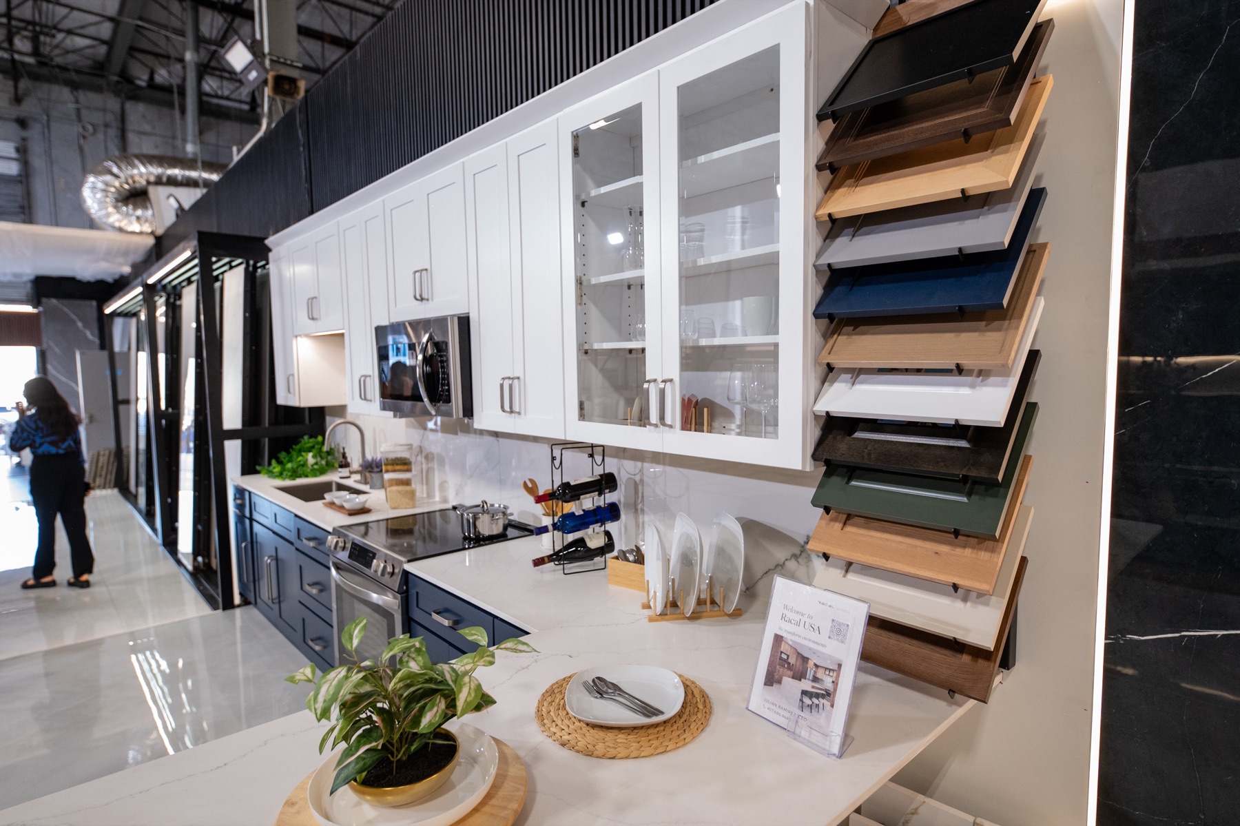 Showroom kitchen and cabinet finish display