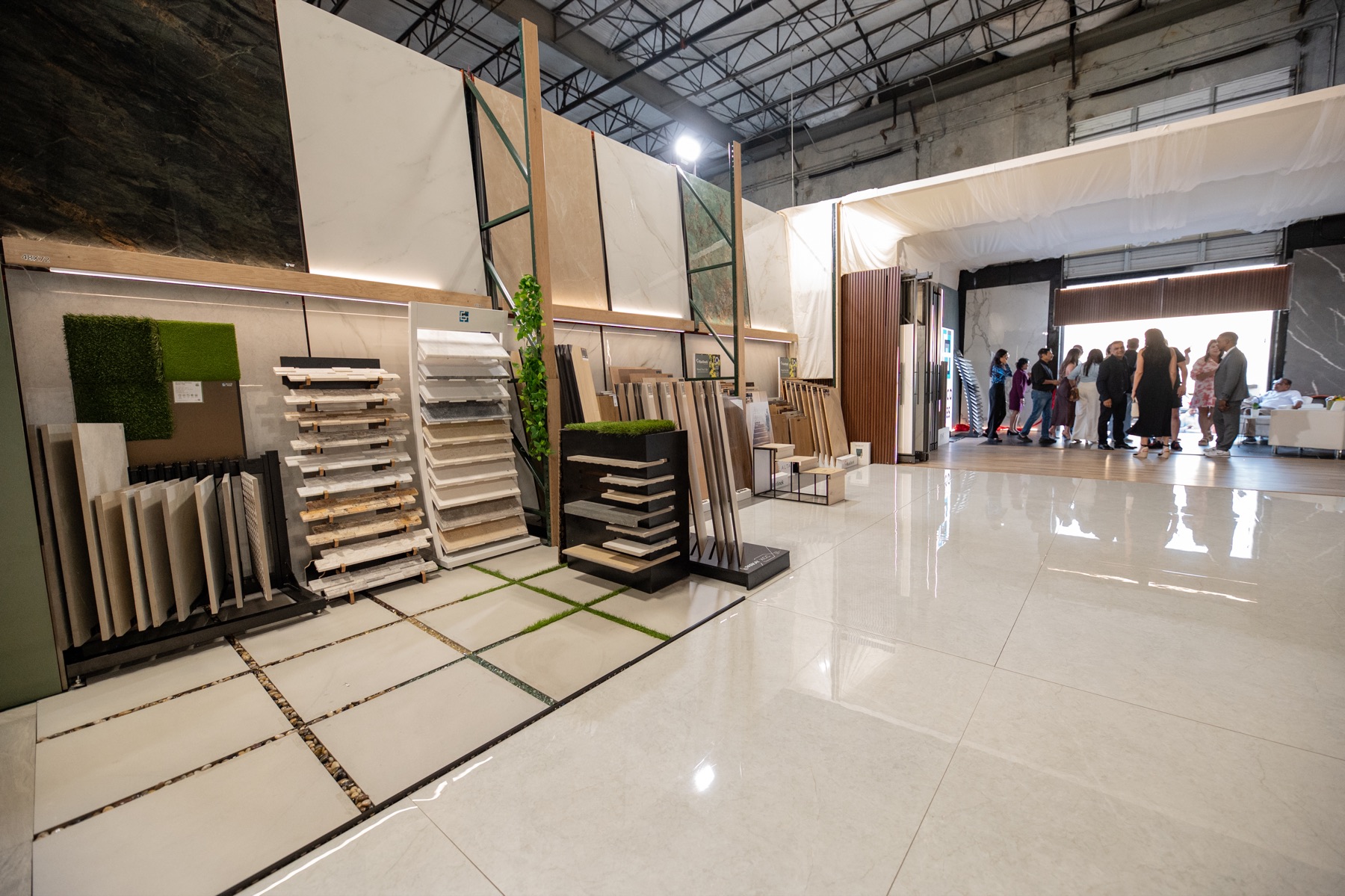 Wide view of the RILCO USA tile and flooring showroom in Orlando